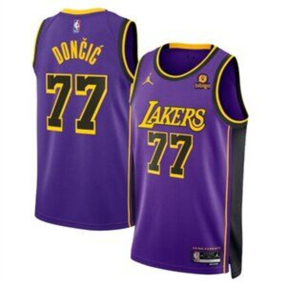 Mens Youths Kids Luka Doncic Purple Stitched Jersey